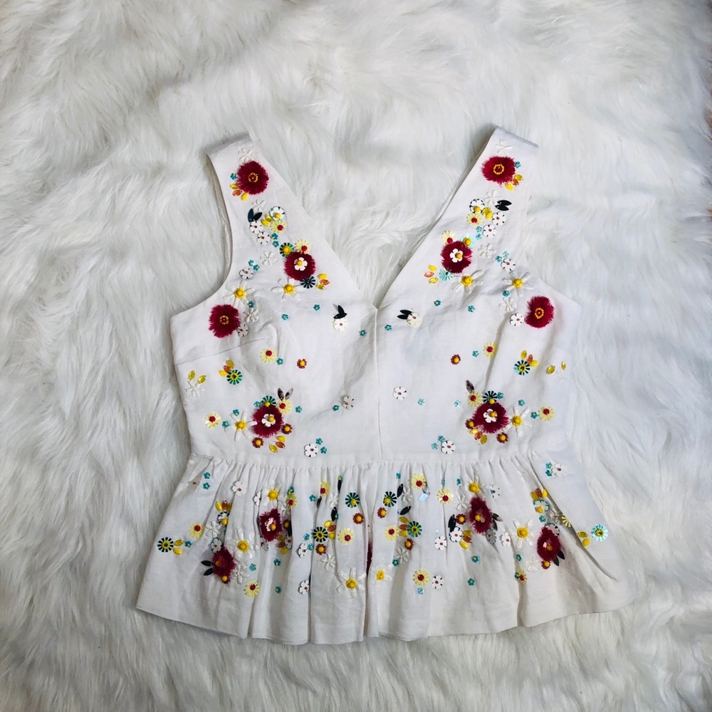 NWOT J.Crew V-Neck Tank Top with Ruffle Sz.4T